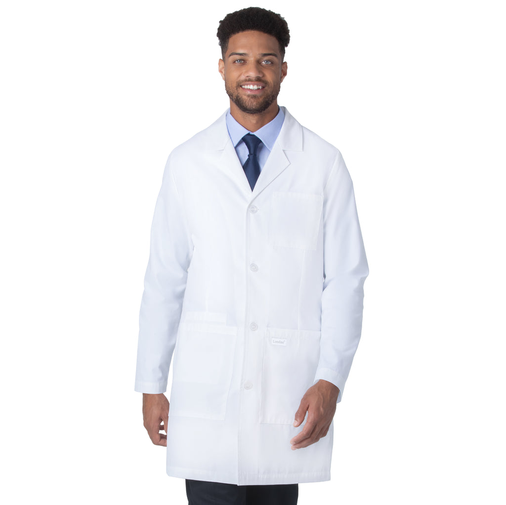 Landau Unisex 4-Pocket Mid-Length White Coat Lab Coats 3610SC